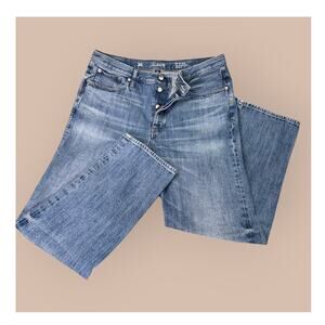 J. Crew Womens Straight Blue Washed Jeans 1984 Slouchy Size 30 Button Fly Cotton